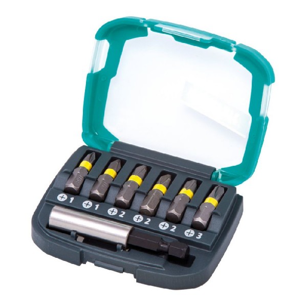 Wolfcraft Set bit-box 7 pezzi 1 Phillips PH 2, 1 Pozidriv PZ 2, 4 Torx - 2979000