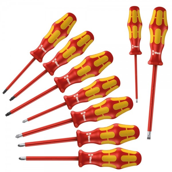 Wera 160 i/162 i/167 i/9 Jeu de tournevis Kraftform Plus Série 100, 9 pièces - 05133355001