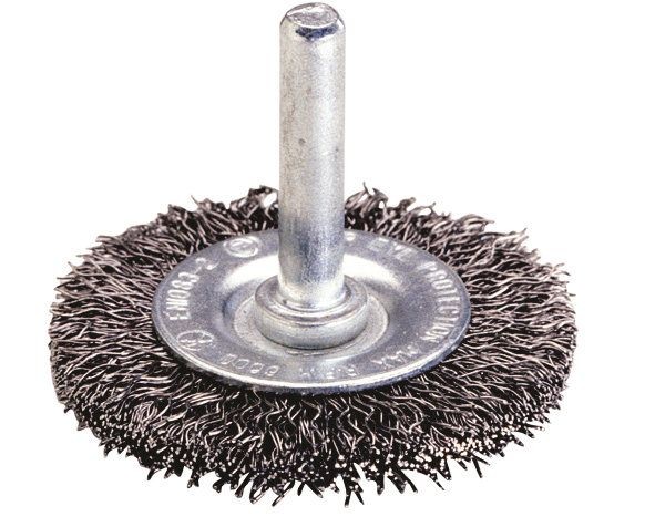 Wolfcraft spazzola di filo d'acciaio inox a disco, gambo 6 mm