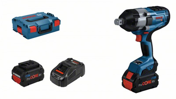Bosch Professional Akku-Drehschlagschrauber GDS 18V-1050 H mit 2x Akku, Schnellladegerät, L-BOXX - 06019J8502