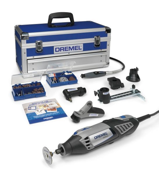 DREMEL Dremel 4000 + Vorsatzgeräte + Zubehör + Aluminium-Koffer