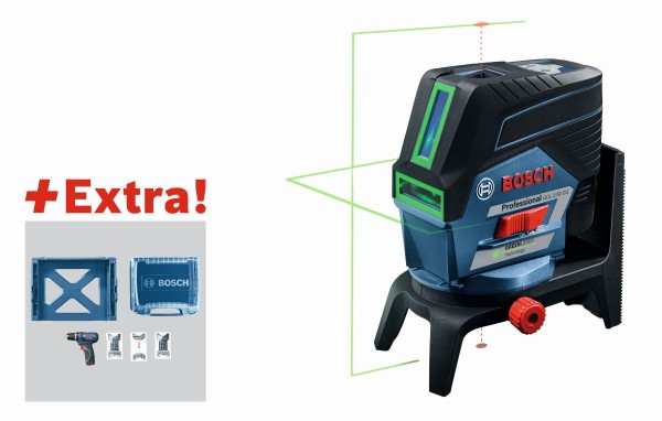 Bosch Combilaser GCL 2-50 CG in L-BOXX + accuschroevendraaier GSR 12V-15 + 39-delige accessoireset in i-BOXX + i-Rack - 06159940L6