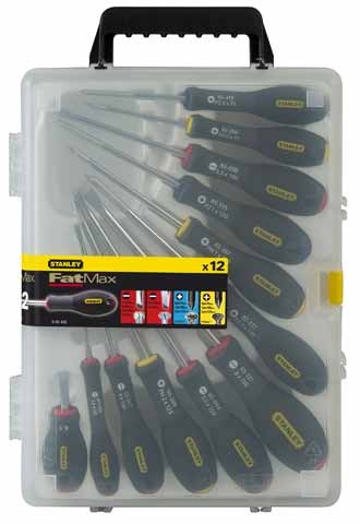 Stanley FatMax Schraubendreher Set 12-teilig im Koffer (Schlitz/ Phillips/ Pozidriv)