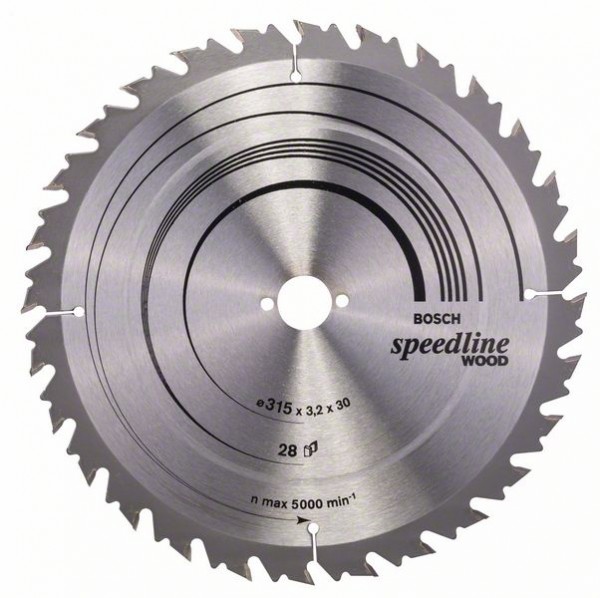 Bosch Professional Kreissägeblatt Speedline Wood, 315 x 30 x 3,2 mm, 28