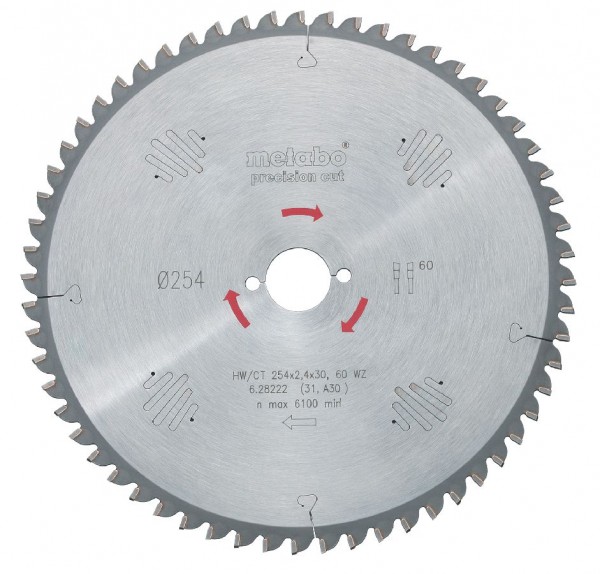 Metabo Lame de scie circulaire en carbure HW/CT 315x30, 48 WZ 15°