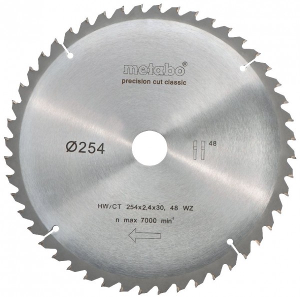 Metabo Lame de scie circulaire HW/CT 254 x 30 x 2,4/1,8