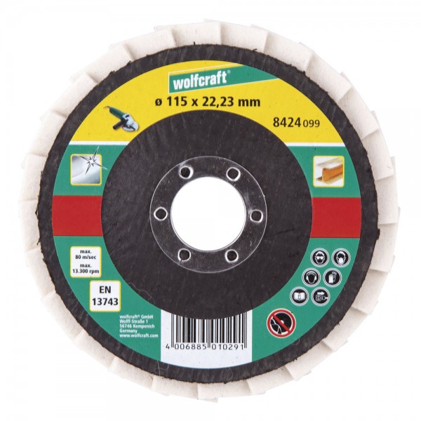 Wolfcraft 1 dischi abrasivi a lamelle con feltro - 8424099