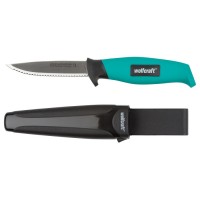 Wolfcraft Outdoormesser mit gezahnter Klinge und Köcher - 4086000
