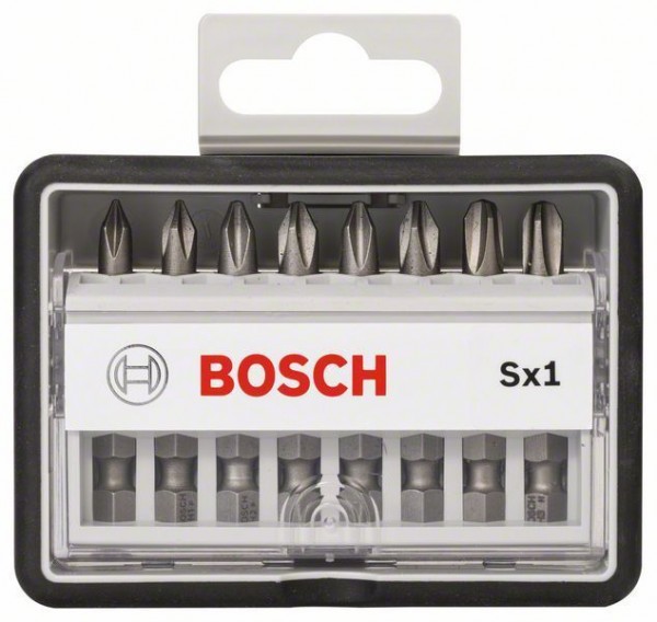Bosch Professional Set de 8 puntas de atornillar Robust Line, Sx extraduras - 2607002556