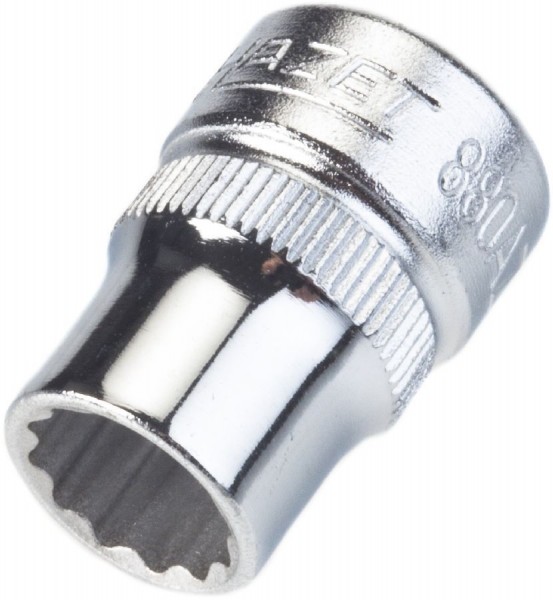 Hazet Dubbele-6-kantdopsleutelbit - Vierkant hol 10 mm (3/8 inch) - Buiten twaalfkant tractieprofiel - Sleutelwijdte: 3/8 - Totale lengte: 25 mm - 880AZ-3/8