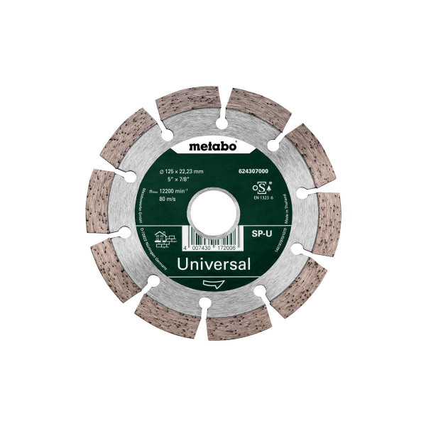 Metabo Disco de cortar de diamante "SP" 125x22,23 mm, Universal, segmentado (624307000)