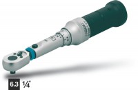 Hazet Drehmoment-Schlüssel - Toleranz: 2% - Vierkant massiv 6,3 mm (1/4 Zoll) - Gesamtlänge: 198 mm - Nm min-max: 2 - 10 - 6108-1CT