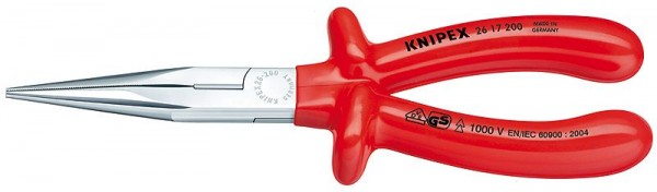 Knipex Pinza per meccanica - con becchi mezzotondi con tronchese (pinza a becchi di cicogna) 200 mm - 26 17 200
