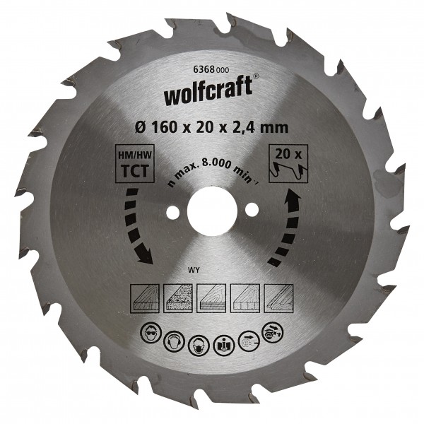 Wolfcraft lama per sega circolare HM, 20 denti