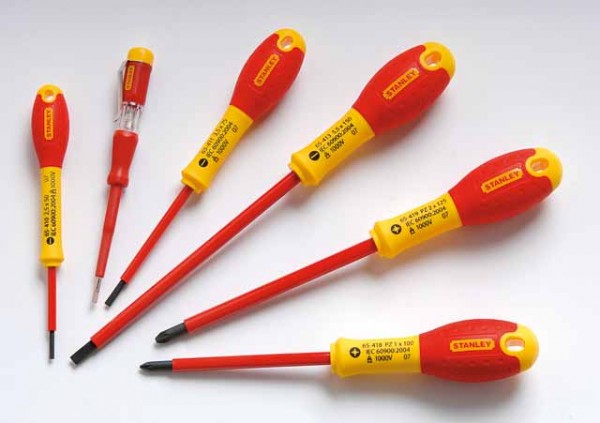Stanley FatMax Schraubendreher Set 6-teilig (Schlitz isoliert/ Pozidriv isoliert/ Tester)