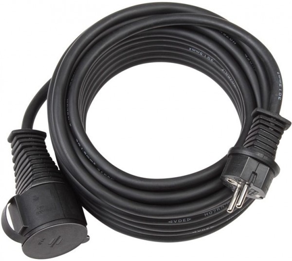 Brennenstuhl Cable de calidad para uso en obras, IP44, 25m H07RN-F 3G1,5, negro - 1167820
