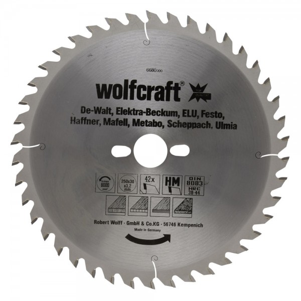 Wolfcraft Listovi stolne kružne pile narančasta serija 250mm - 6680000