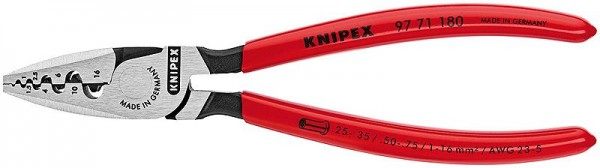 Knipex Krimptang voor adereindhulzen gepolijst met kunststof bekleed 180 mm - 97 71 180 SB