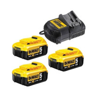 DeWALT Akku-Kit, 3x18 V/5 Ah plus DCB 115 - DCB115P3-QW