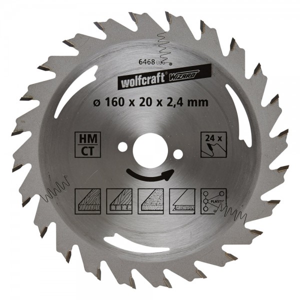 Wolfcraft lama per sega circolare HM, 24 denti