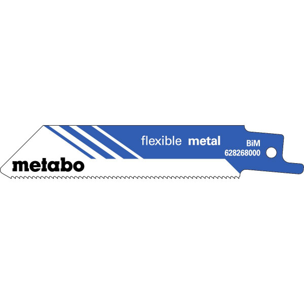 Metabo 5 lames de scie sabre « flexible metal » 100 x 0,9 mm, BiM, 1,41 mm/ 18 TPI - 628268000