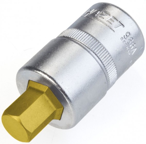 Hazet Schroevendraaier-dopsleutelbit - Vierkant hol 12,5 mm (1/2 inch) - Binnenzeskant-profiel - Sleutelwijdte: 7/16 - Totale lengte: 52 mm - 986A-7/16