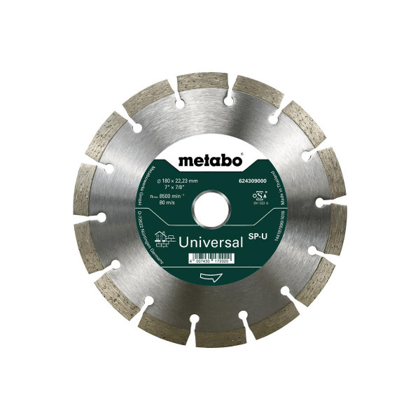 Metabo Disco de cortar diamantado "SP" 180x22,23 mm, Universal, segmentado (624309000)