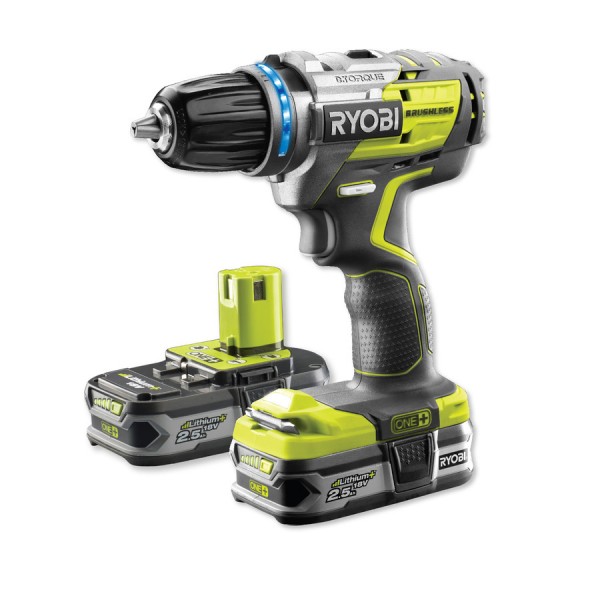 Ryobi Brushless Akku-Bohrschrauber 2x 2,5 Ah R18DDBL-225B - 5133003611