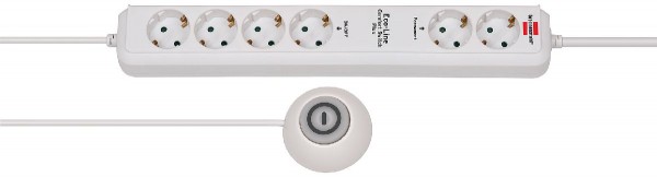 Brennenstuhl Regleta Eco-Line Comfort Switch EL CSP 24 6-tomas blanco 1,5m H05VV-F 3G1,5 - 1159560216