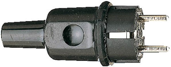 Brennenstuhl Stecker & Kupplungen Schutzkontakt-Gummistecker 230 V/16 A, schwarz