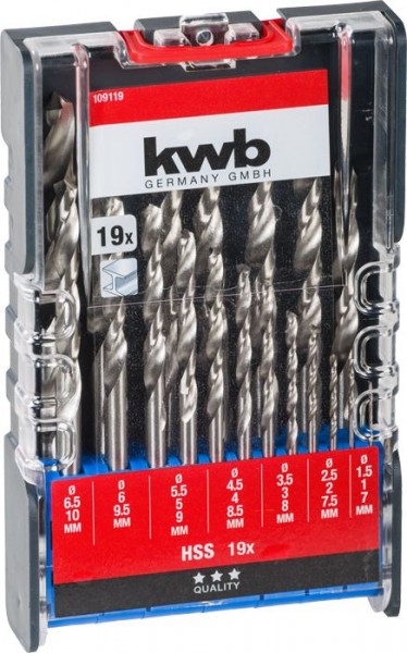 KWB HSS-metaalborenset, 19-delig - 109119
