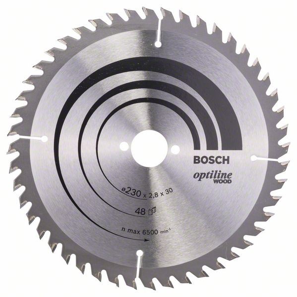 Bosch Professional Kreissägeblatt Optiline Wood für Handkreissägen, 230 x 30 x 2,8 mm, 48