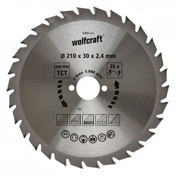 Wolfcraft lama per sega circolare HM, 30 denti