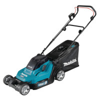 Makita Rasaerba 2x18V/5Ah, 2x batterie e caricabatteria DC18RD - DLM432PT2