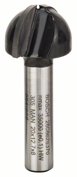Bosch Hohlkehlfräser, 8 mm, R1 10 mm, D 20 mm, L 12,4 mm, G 46 mm
