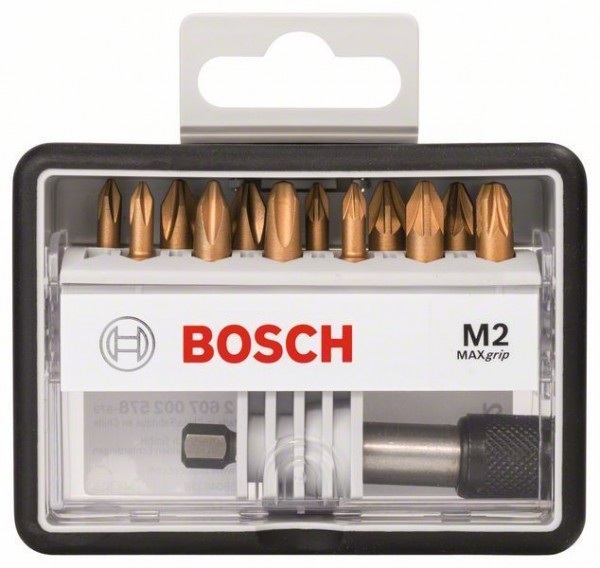 Bosch Set de 12+1 puntas de atornillar Robust Line, M Max Grip - 2607002578