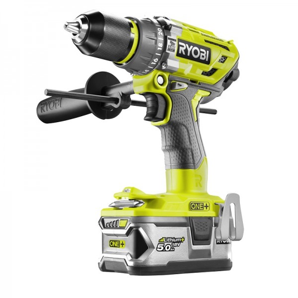 Ryobi Trapano a Percussione Brushless 18V, 1x2Ah e 1x5Ah Lithium+ - R18PD7-252S