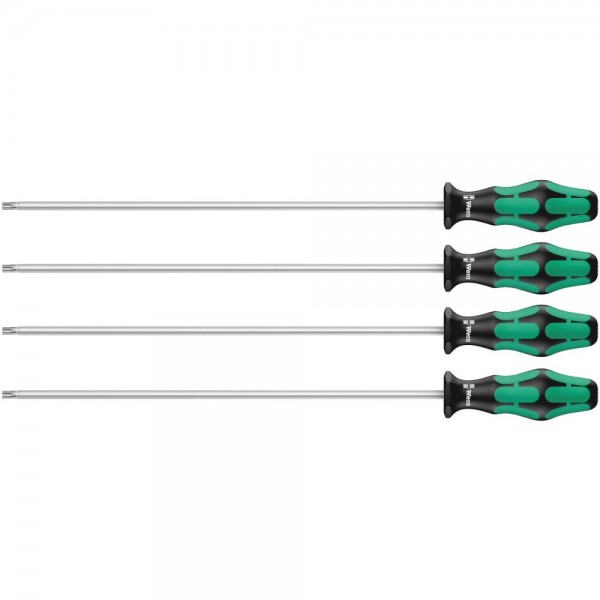 Wera 367/4 TORX® HF Kraftform Plus Schroevendraaierset met vasthoudfunctie met 300 mm lange klingen, 4 -delig - 05028074001