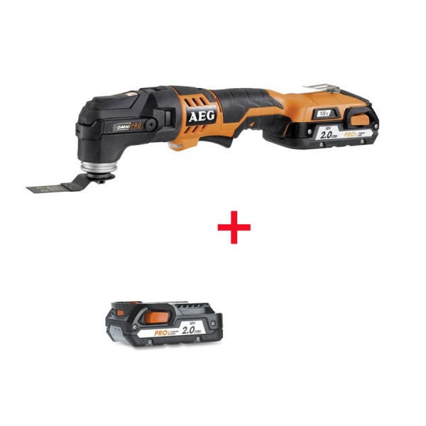 AEG Elektrowerkzeuge 18 V Akku Multitool OMNI 18 C inkl. 2 x 2.0 Ah PRO Li-Ion