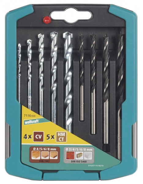 Wolfcraft Assortiment de forets CT, CV - 7116000