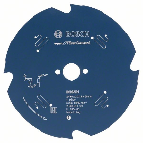 Bosch Cirkelzaagblad Expert for Fiber Cement 160 x 20 x 2,2 mm, 4