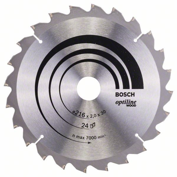 Bosch Professional Kreissägeblatt Optiline Wood für Kapp- und Gehrungssägen, 216 x 30 x 2,0 mm, 24