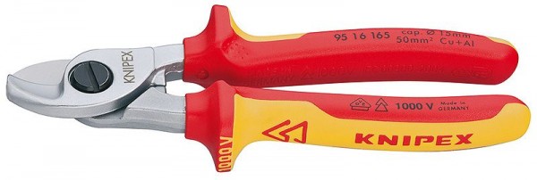 Knipex Kabelschaar geïsoleerd met meer-componentengrepen, VDE-getest 165 mm - 95 16 165 SB