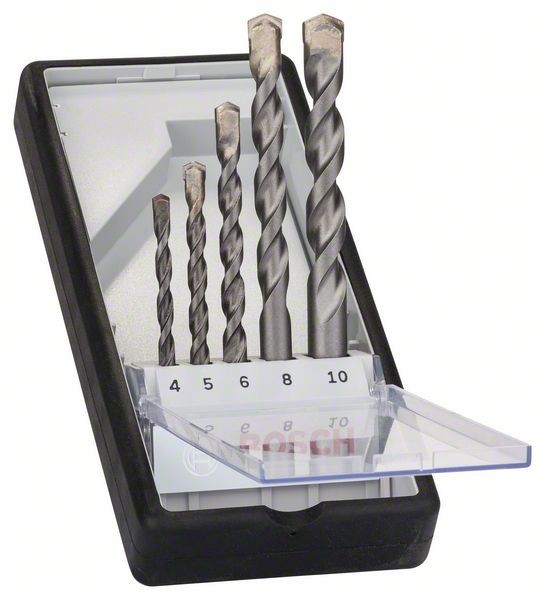 Bosch Professional Betonbohrer-Robust Line-Set CYL-3, Silver Percussion, 5-teilig, 4 - 10 mm