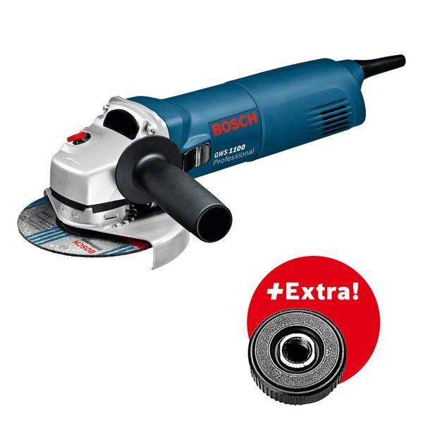Bosch Professional Winkelschleifer GWS 1100 und SDS clic in Karton - 0601822400