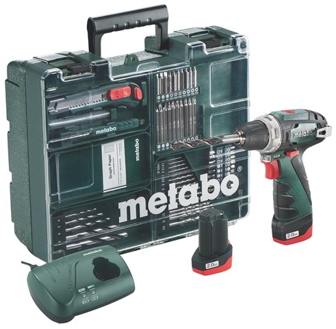 Metabo PowerMaxx BS Basic Mobile Werkstatt Akku-Bohrschrauber 2 Li-Power Akkupacks (10,8 V/2,0Ah)