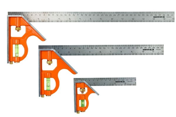 Bahco Kombinationswinkel 300mm Metrisch+zoll, Markiert 45° U. 90° - CS300