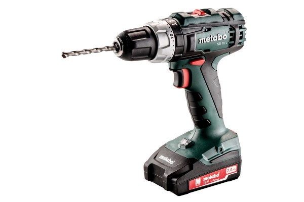 Metabo SB 18 L Perceuse à percussion sans fil, 2x18V/2Ah Li-Ion, Chargeur SC 60 Plus, Coffret - 602317500