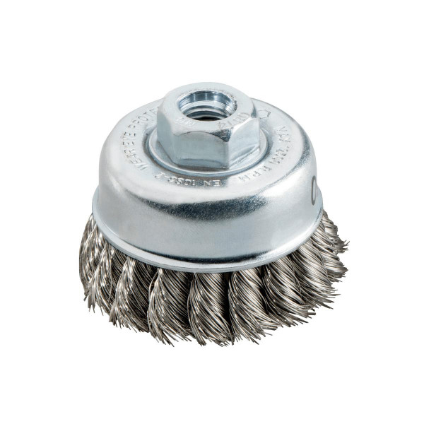 Metabo Cepillo hueco 65x0,35 mm/ M 14, alambre de acero Inox, trenzado, inoxidable, grosor del alambre 0,35 mm - 623801000