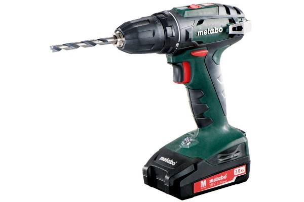 Metabo BS 18 Akku-Bohrschrauber, 2x18V/2Ah Li-Ion, Ladegerät SC 60 Plus, Kunststoffkoffer - 602207560